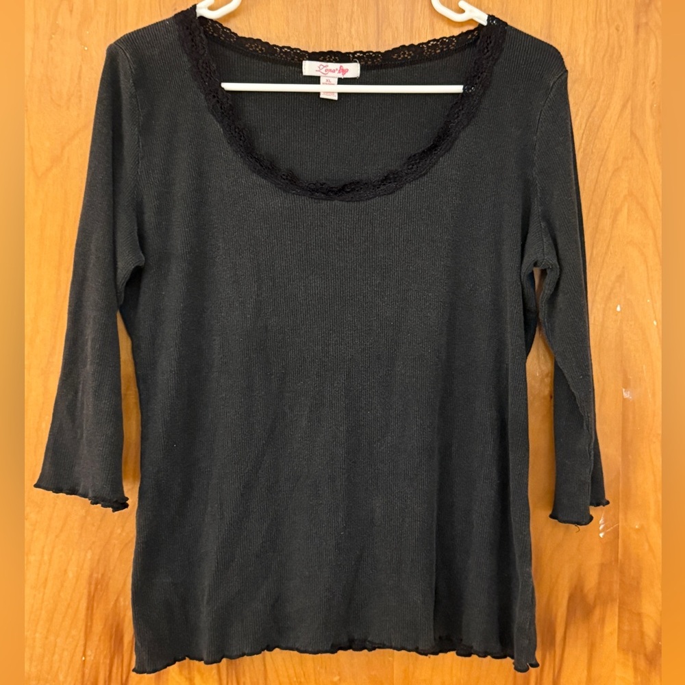 Zena Black Women's top with Lace Detail